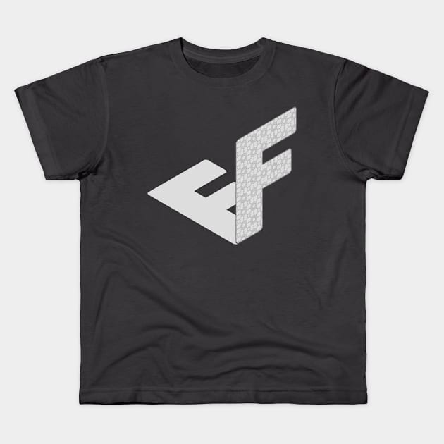 Isometric Alphabet Letter, Letter F Kids T-Shirt by PoshGeometry